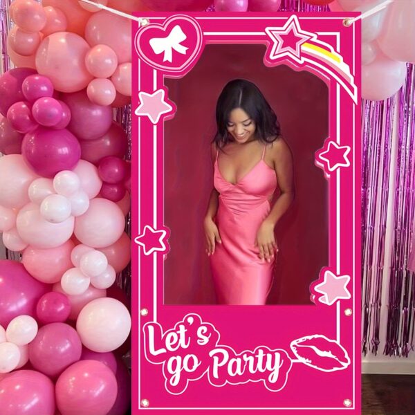 [ ADD-ON ] Pink Princess Party Photo Booth Banner "Let's Go Party" Sign for Birthday, Bachelorette, Bridal Shower - Image 3
