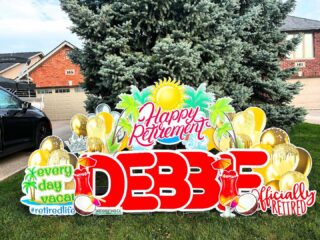 Happy Retirement Debbie! #happyretirement #happy #retirement #retired #finallyretired #debbie #tecumseh #tecumsehontario #surprise #windsoressex #windsoressexcounty #windsorontario #windsor #essex #essexontario #yardgreeting 

www.yardgreeting.ca