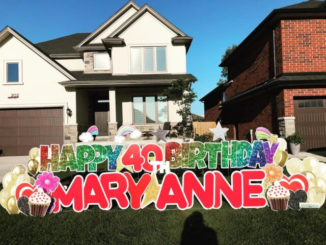 Happy 40th Birthday Mary-Anne! #happybirthday #happy #birthday #birthdaygirl #mary_anne #40yearsold #40thbirthday #surprise #surpriseparty #bestwishes #belleriverontario #tecumseh #windsorontario #windsoressex #southwindsor #southwindsorontario #tecumsehontario #lasalleontario #yardgreetingwww.yardgreeting.ca